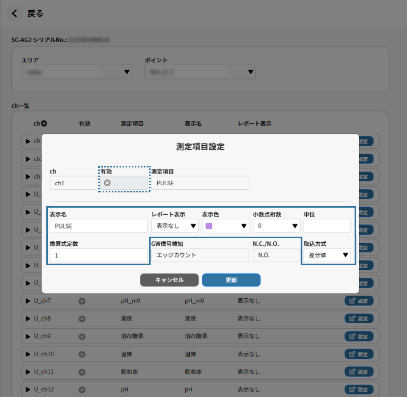 測定項目設定図